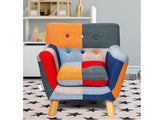 Anna Linen Patchwork Chair - front